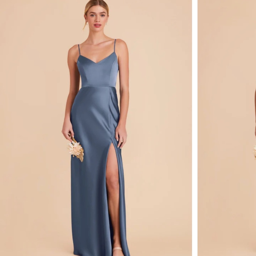 Birdy Grey, Large, Matte Satin, French Blue, Bridesmaid Dress